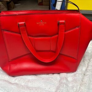 kate spade New York Red Leather Structured Tote